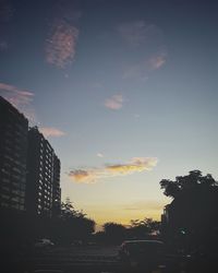 View of city at sunset