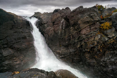 Scenic view of waterfall