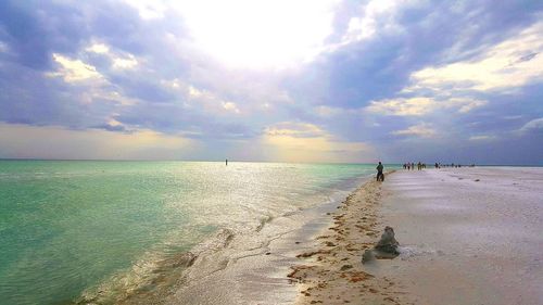 Scenic view of sea shore during sunset