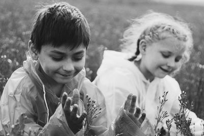 Close-up of smiling boy