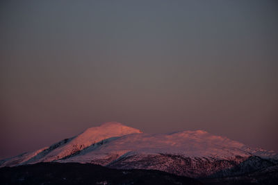 Scenic view of mountains against clear sky