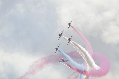 Low angle view of airshow