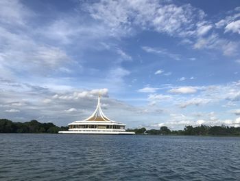 View of building against cloudy sky