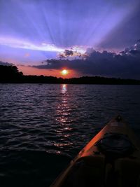 Scenic view of sunset over sea