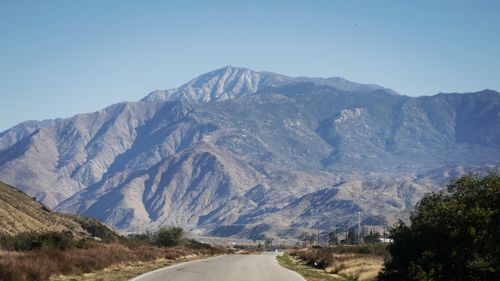 Scenic view of mountains against clear sky