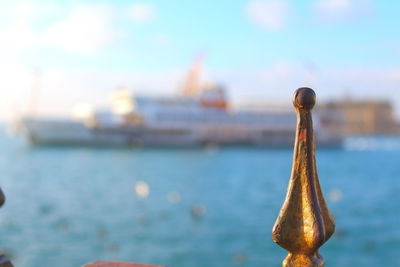 Close-up of pole against blurred background