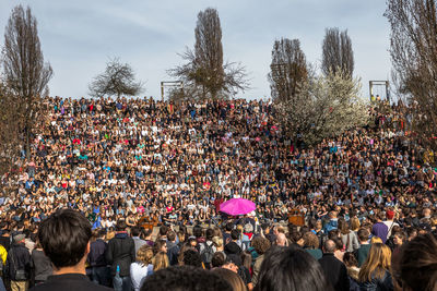 Group of people in front of building