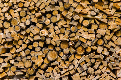 Full frame shot of logs