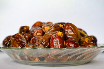 Close-up of fruits in plate