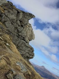 Low angle view of mountain against sky