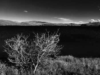 Scenic view of silhouette water against sky
