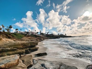 Panoramic view of beach against sky