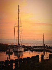 Scenic view of sea at sunset