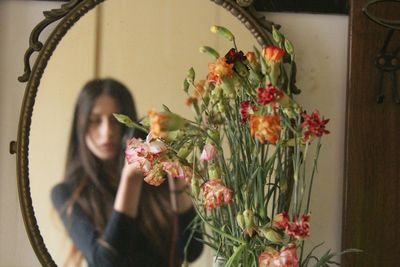 Woman with flowers