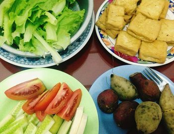 Close-up of vegetables in plate