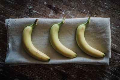 High angle view of bananas on table