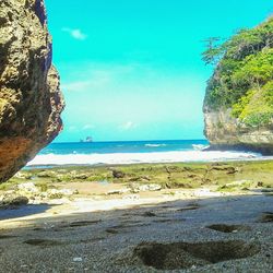 Scenic view of beach against sky