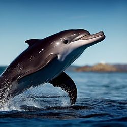 Close-up of a dolphin swimming in sea