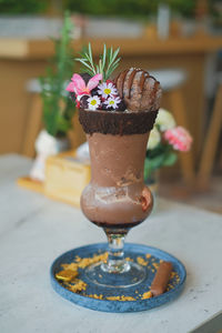 Close-up of drink on table