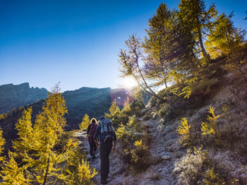 Mountaineering scene in the alps of valtellina