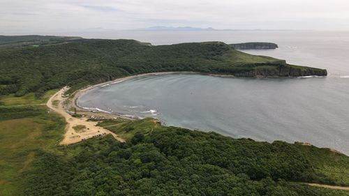 High angle view of sea against sky