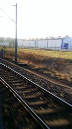 Railroad tracks against sky