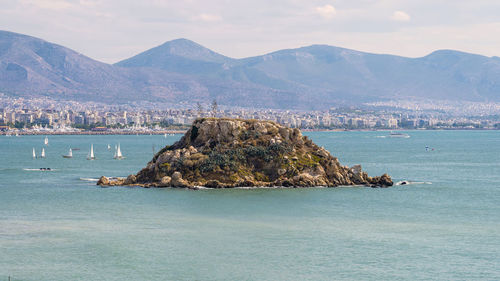 A small island in koumoundourou in attica in the municipality of aspropyrgos in athens greece.