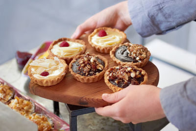 Close-up of hand holding food