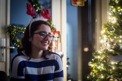 Portrait of woman at christmas