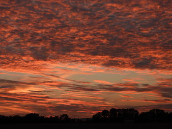 Scenic view of dramatic sky during sunset