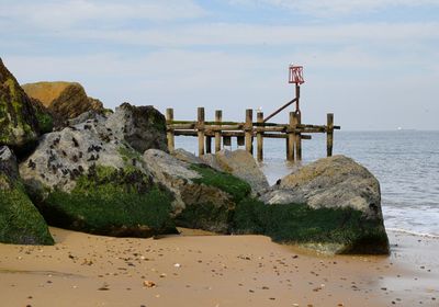 Scenic view of beach against sky
