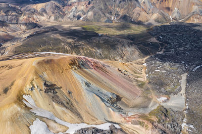 High angle view of mountain range