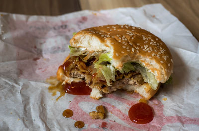 Close-up of burger