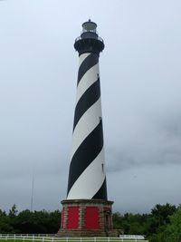 Low angle view of lighthouse against sky