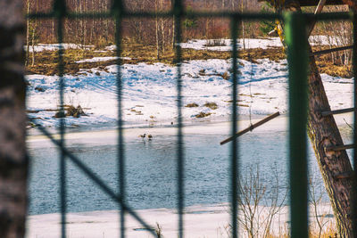 Scenic view of lake during winter