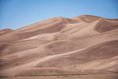 Scenic view of desert against clear sky