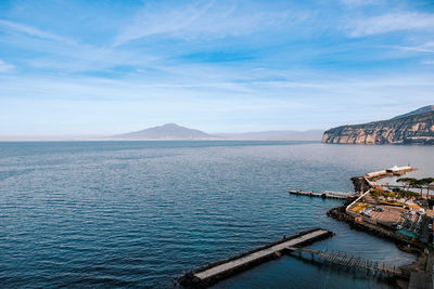 High angle view of sea against sky