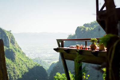 Scenic view of mountains against clear sky