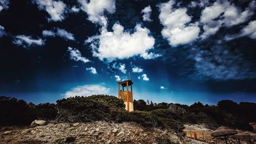 Scenic view of building against sky