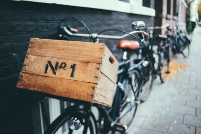 Close-up of retro bicycle