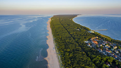 High angle view of sea against sky