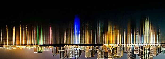 View of illuminated city at night