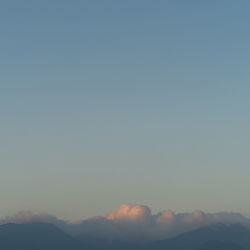 Scenic view of mountains against clear sky