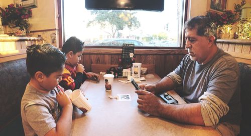 People sitting on table