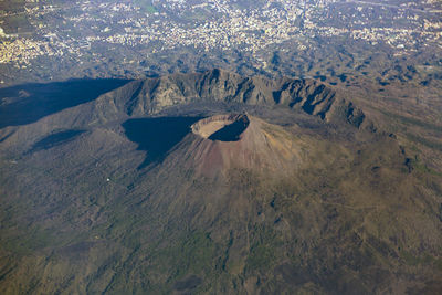 High angle view of volcanic landscape