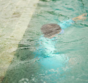 High angle view of swimming pool