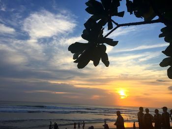 Scenic view of sea at sunset