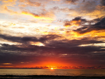 Scenic view of sunset over sea