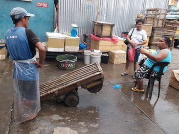 Men working in water