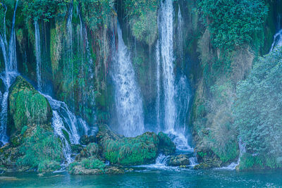 Scenic view of waterfall